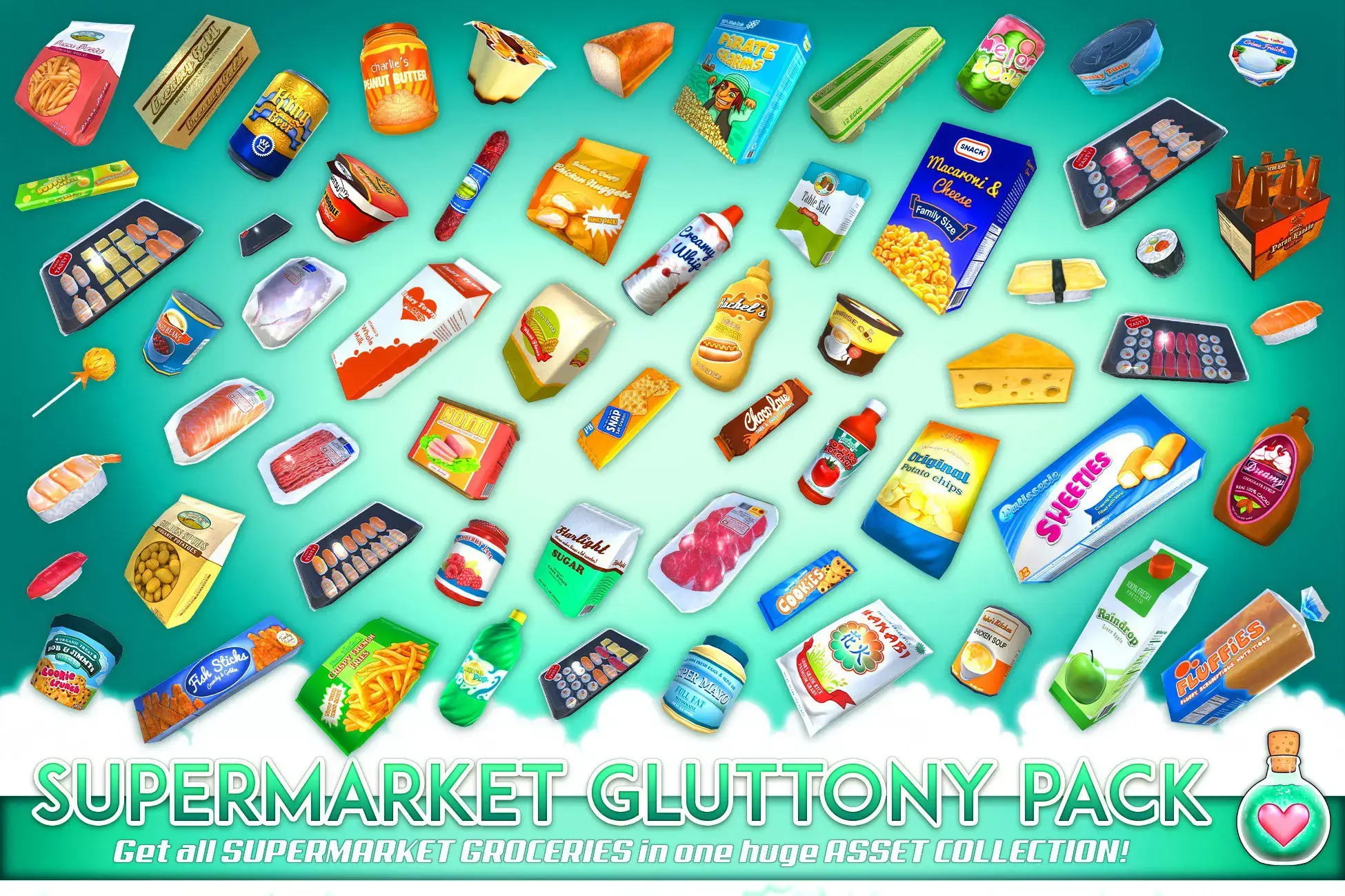 Unity – 超市食品模型包 Supermarket Gluttony Pack
