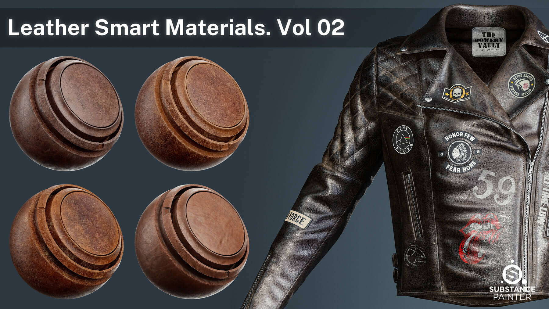 26 种SP皮革智能材质 Leather Smart Materials for Substance painter VOL 02