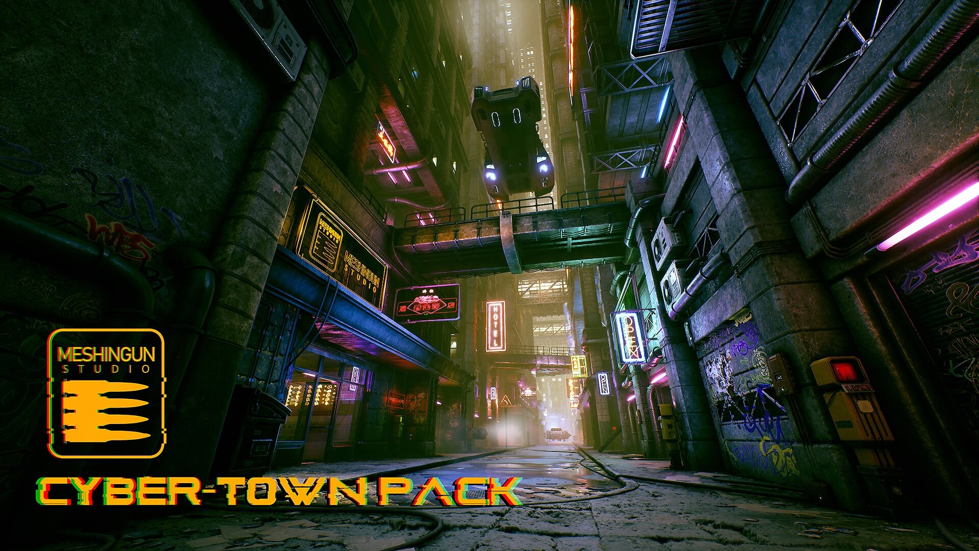 【UE4/5】赛博城镇 – Cyber-Town Pack