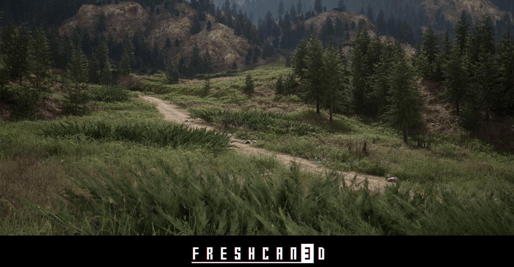 【UE4/5】山地草原环境2×2公里 – Mountain Grassland Environment 2×2 km