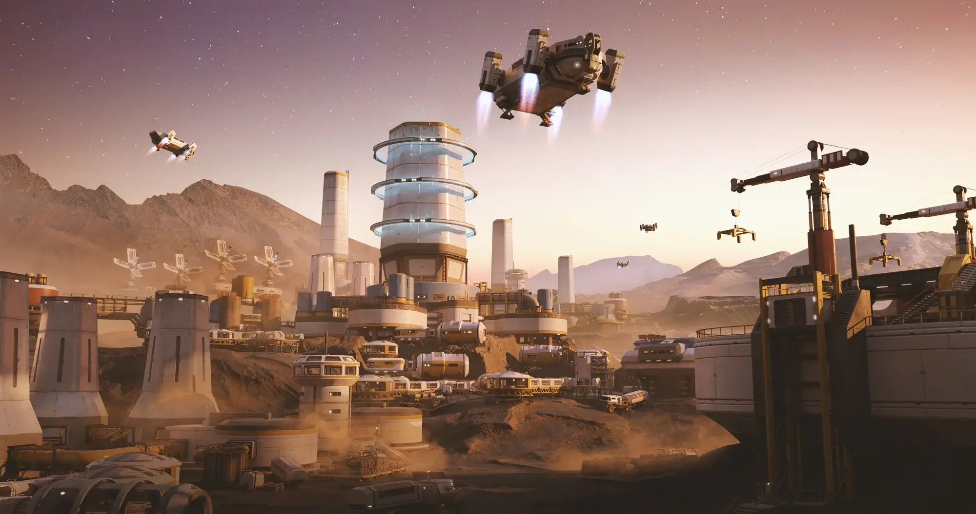 【Kitbash3d】未来火星居住科幻建筑航空模型-Mission to Minerva