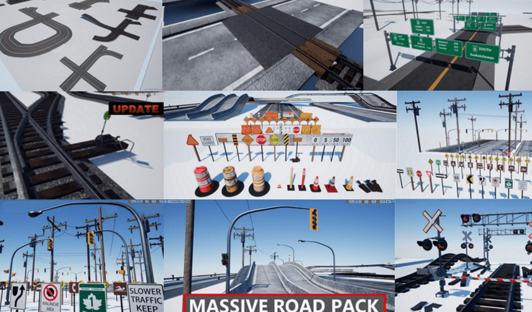 【UE4/5】大型道路设施套件-Massive Roads Kit