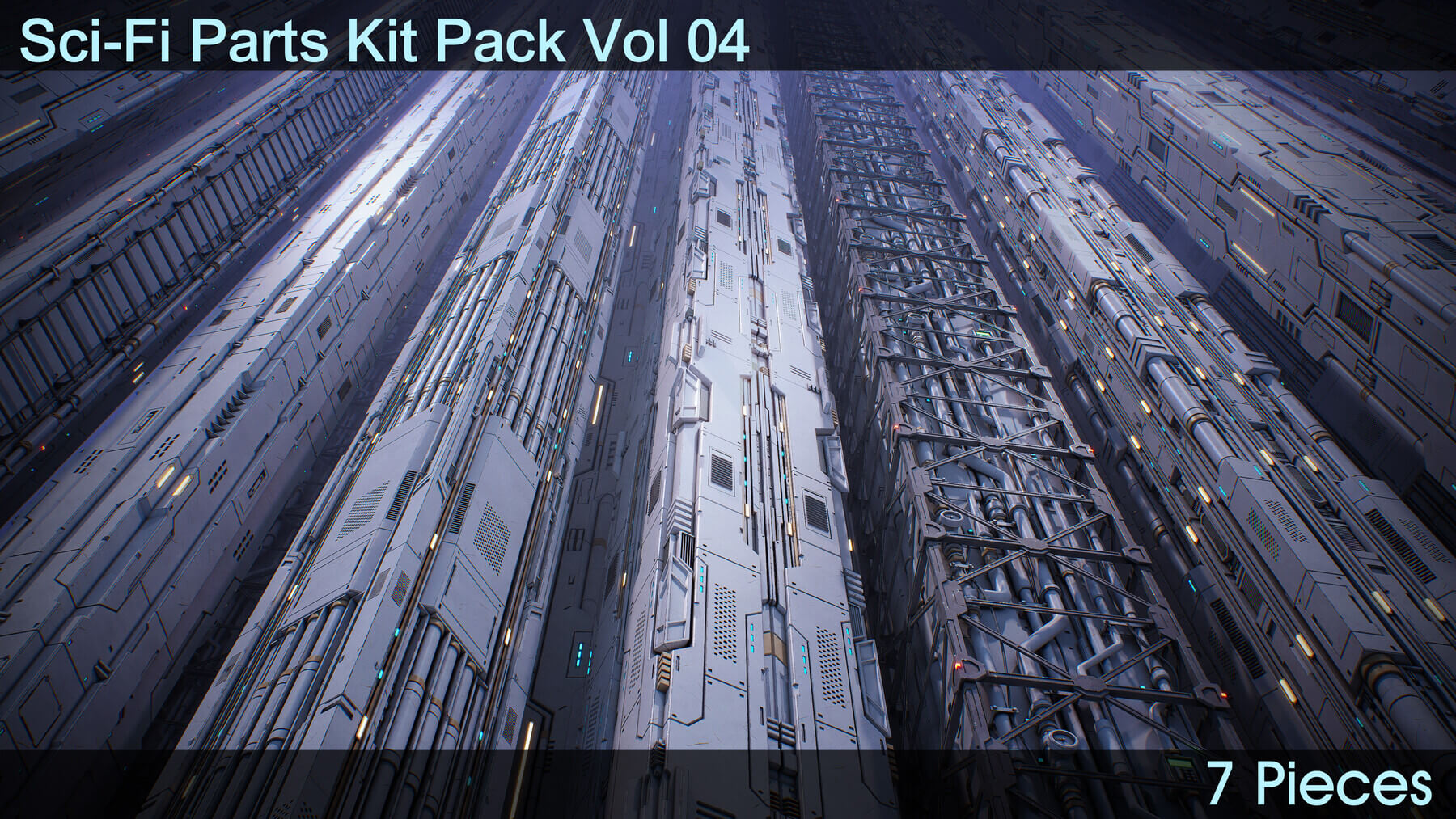 【模型资产】科幻建筑-Sci-Fi Parts Kit Pack Vol 04 Column