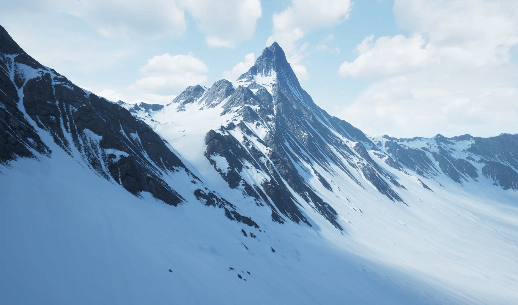 【UE4/5】雪山景观 – Snowy Mountains Landscape