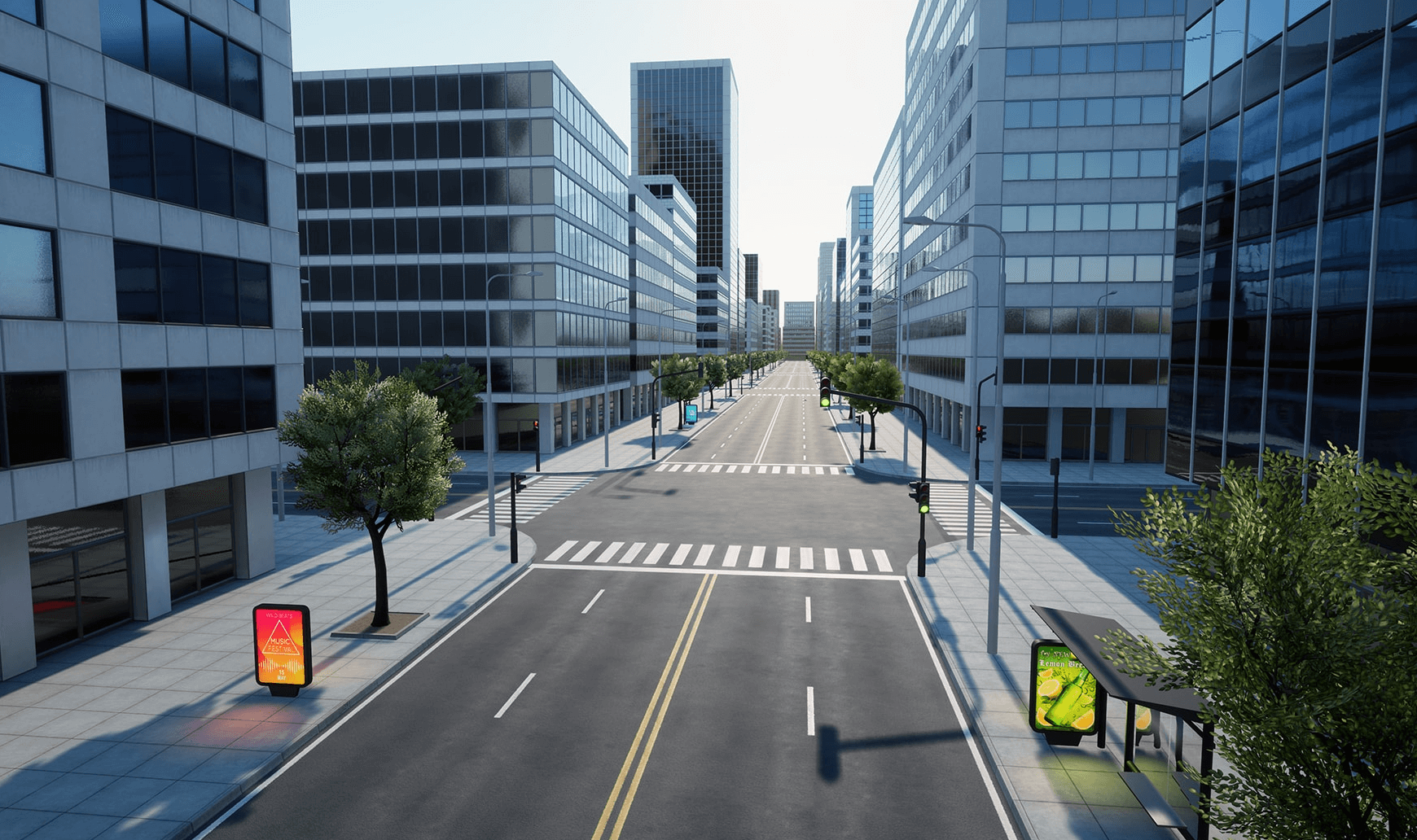 【UE4/5】现代城市建筑道路环境-Modern City Bundle