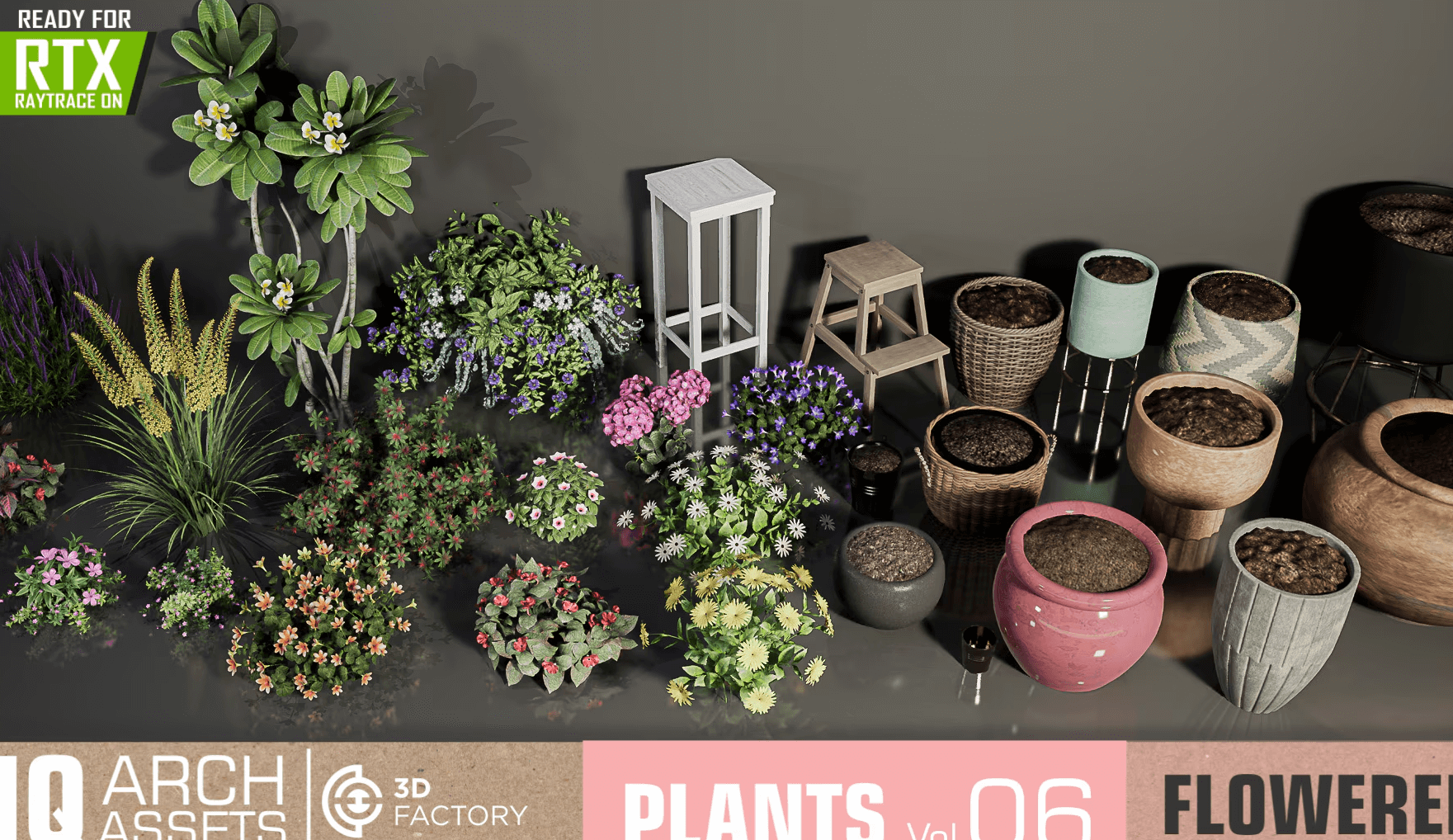 【UE4/5】室内植物盆栽-HQ Plants Vol. 6 ( Flowered Plants )