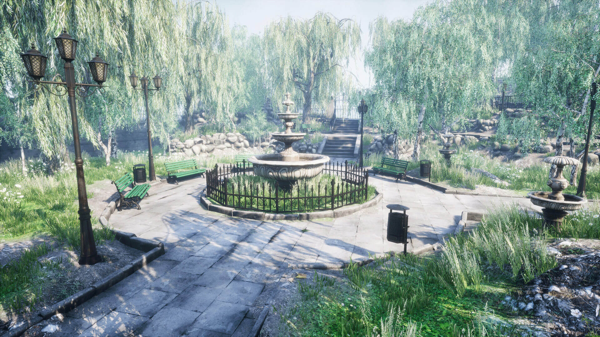【UE4/5】城市花园-Park Photo Scanned Assets