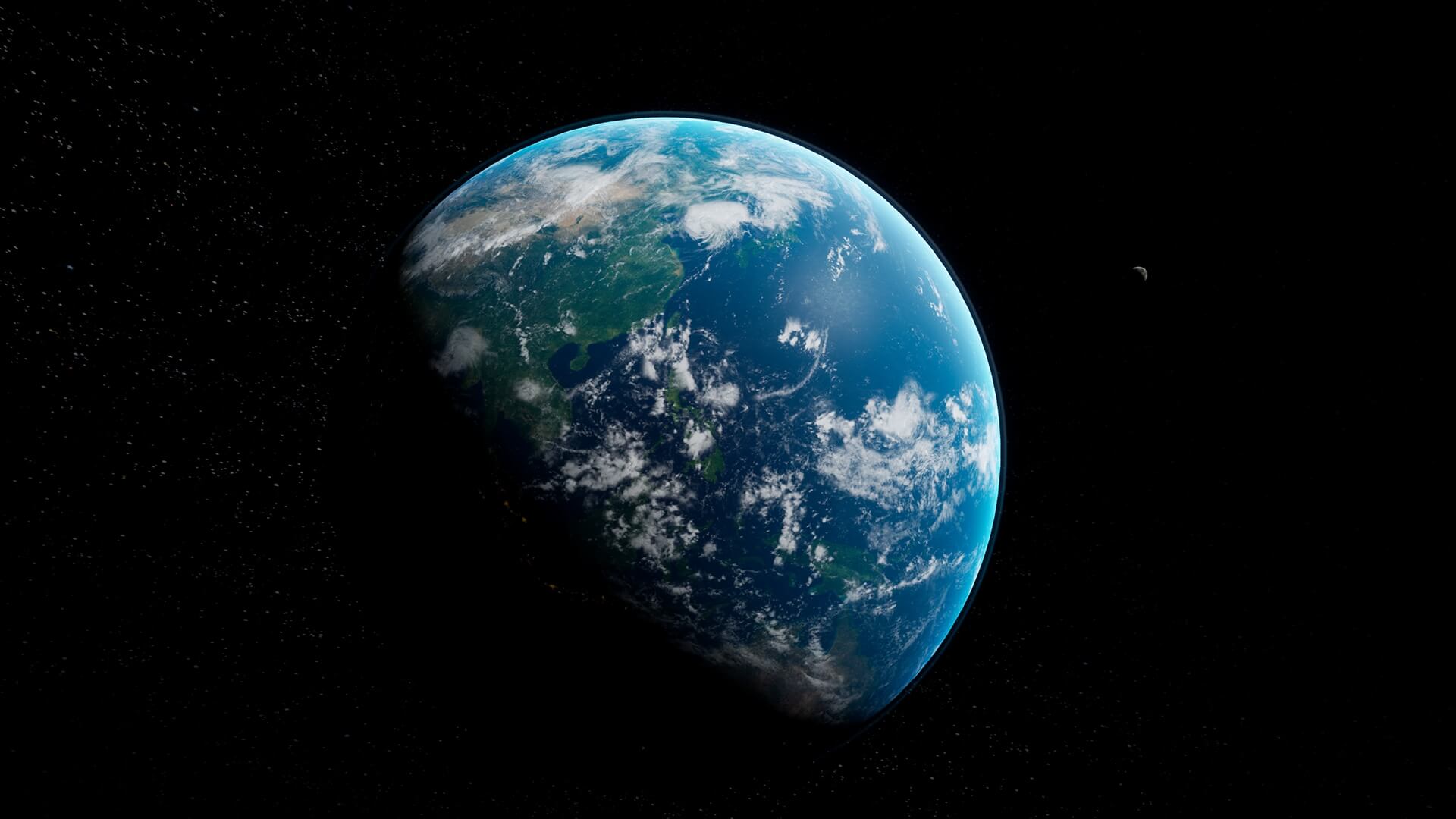 【UE4/5】逼真的地球 – Realistic Earth (32K Cinematic  VR  Mobile)