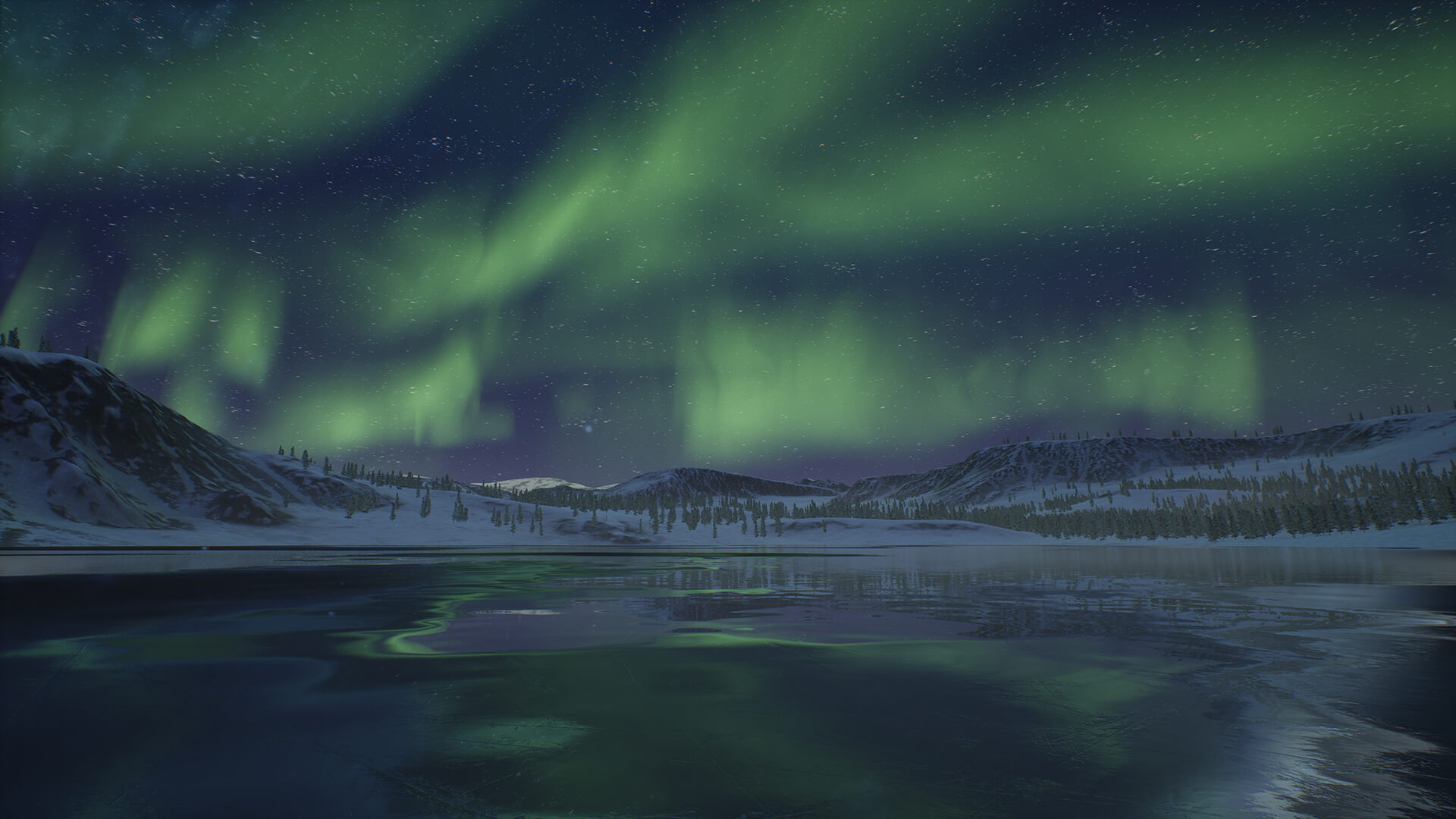 【UE4/5】北极极光-Arctic Aurora Landscape