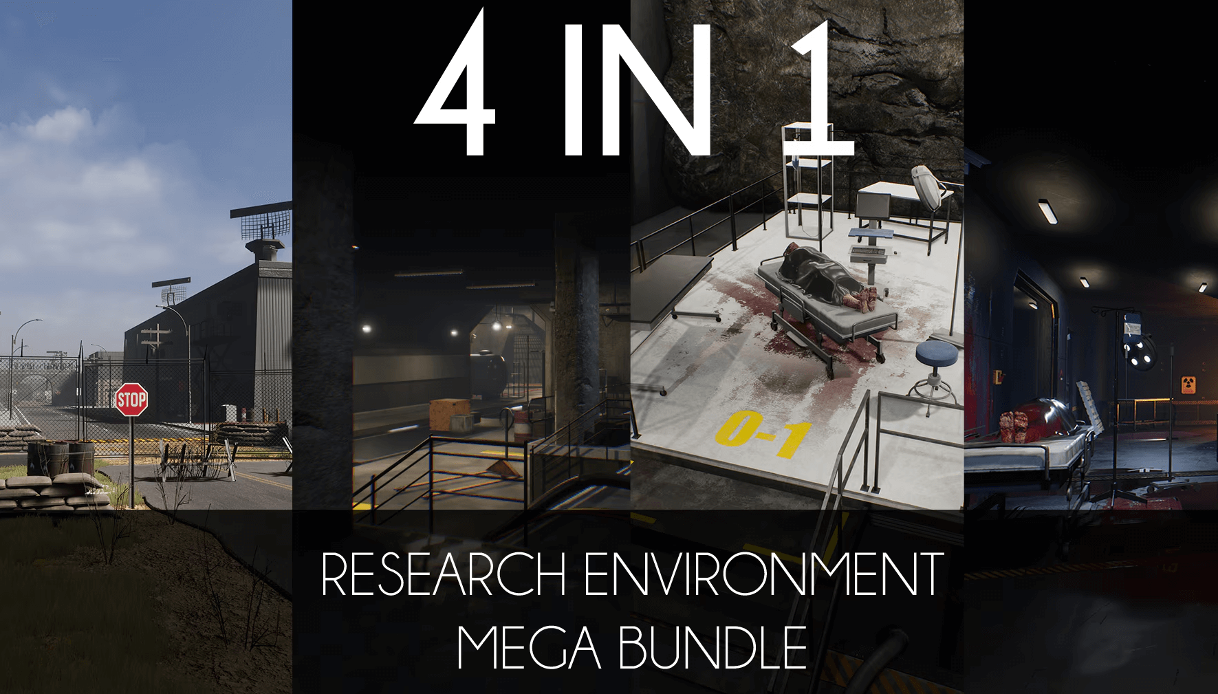 【UE4/5】4合1模块化研究设施超级捆绑包-4 IN 1 Modular Research Facility  Mega Bundle